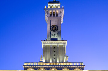 Tower of the building of the Northern River Station, Moscow, Russian Federation, September 15, 2020