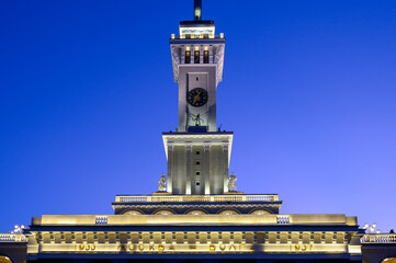 Tower of the building of the Northern River Station, Moscow, Russian Federation, September 15, 2020