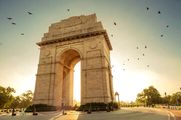 India Gate, New Delhi, India - obrazy, fototapety, plakaty