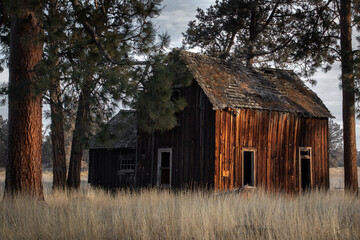 Old Barn in Sisters Oregon during a winter morning