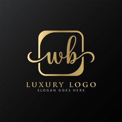 Creative letter WB Logo Design Vector Template. Initial Luxury Letter WB Logo Design