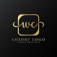 Creative letter WC Logo Design Vector Template. Initial Luxury Letter WC Logo Design