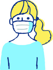 マスクをつけている女性