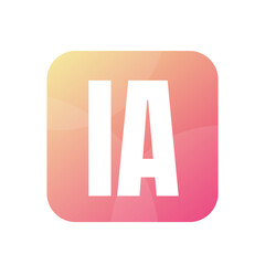 IA Letter Logo Design With Simple style