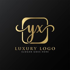 YX Logo Design Vector Template. Initial Luxury Letter YX Vector Illustration