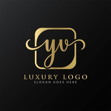 YV Logo Design Vector Template. Initial Luxury Letter YV Vector Illustration