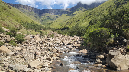 River at the Drakensberg Mountain Range