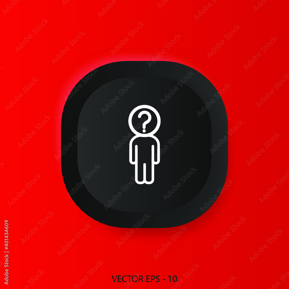 Poster problem icon on square blackinternet button original illustration. red background