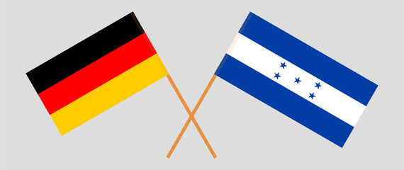 Crossed flags of Germany and Honduras