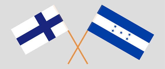 Crossed flags of Finland and Honduras