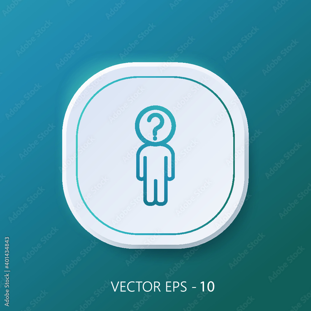 Poster problem icon on square blueinternet button original illustration
