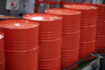 red oil barrels