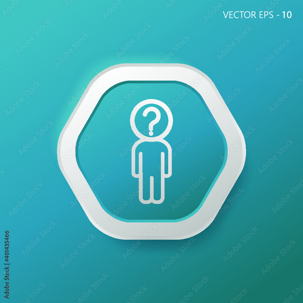 Poster problem icon on hexagon blue internet button original illustration
