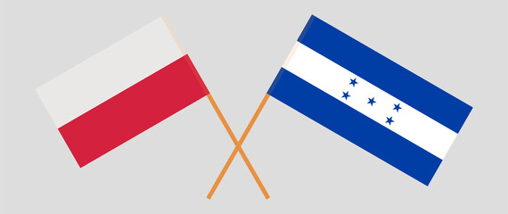 Crossed flags of Poland and Honduras