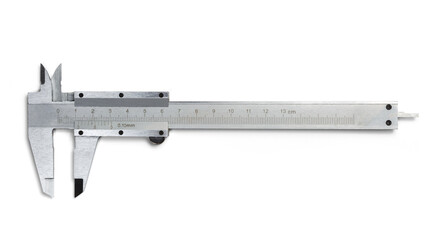 Vernier Caliper isolated on white background. Clipping path included