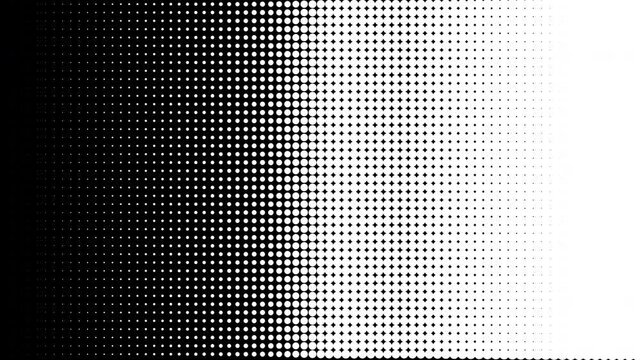Animated halftone dots. White dots on alpha. Looped.