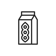 Organic soy milk line icon. Outline pictogram for web page.