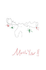 new year postcard, card illustration, drawing