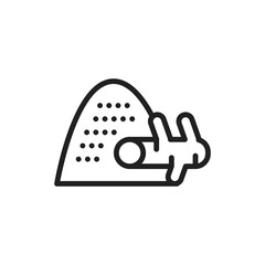 Organic turmeric powder line icon. Outline pictogram for web page.