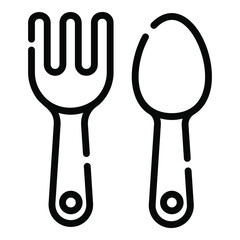 spoon line concept icon