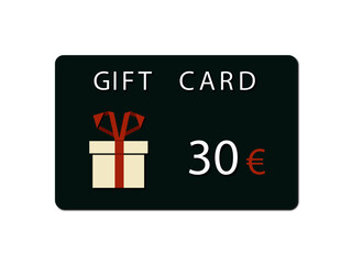 Gift card, voucher, gift, shopping card. Business , Realistic silhouette	