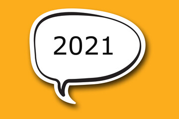 2021 word written talk bubble