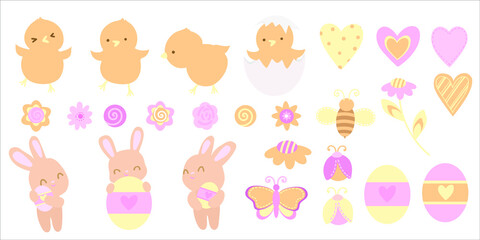 Obraz premium easter big set on the white background