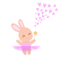 Fototapeta premium magic wand bunny on the white background