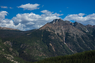 Fototapeta premium mountain landscape with blue sky and clouds