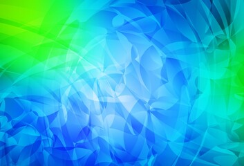 Light Blue, Green vector background with abstract shapes.