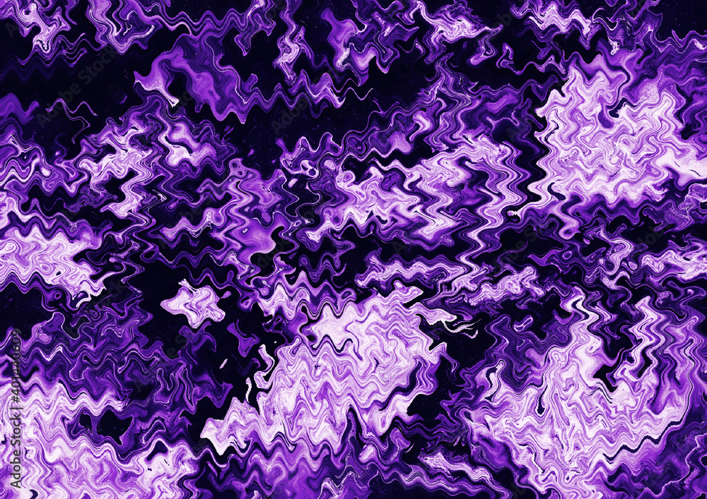 Poster creative background with abstract purple and violet waves. marble effect. digital surface. liquid un
