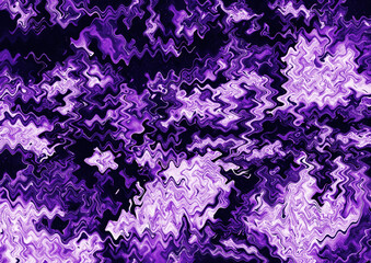 Creative background with abstract purple and violet waves. Marble effect. Digital surface. Liquid unusual paint. Horizontal artistic wallpaper. Mineral texture.