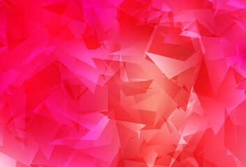 Light Red, Yellow vector polygon abstract backdrop.