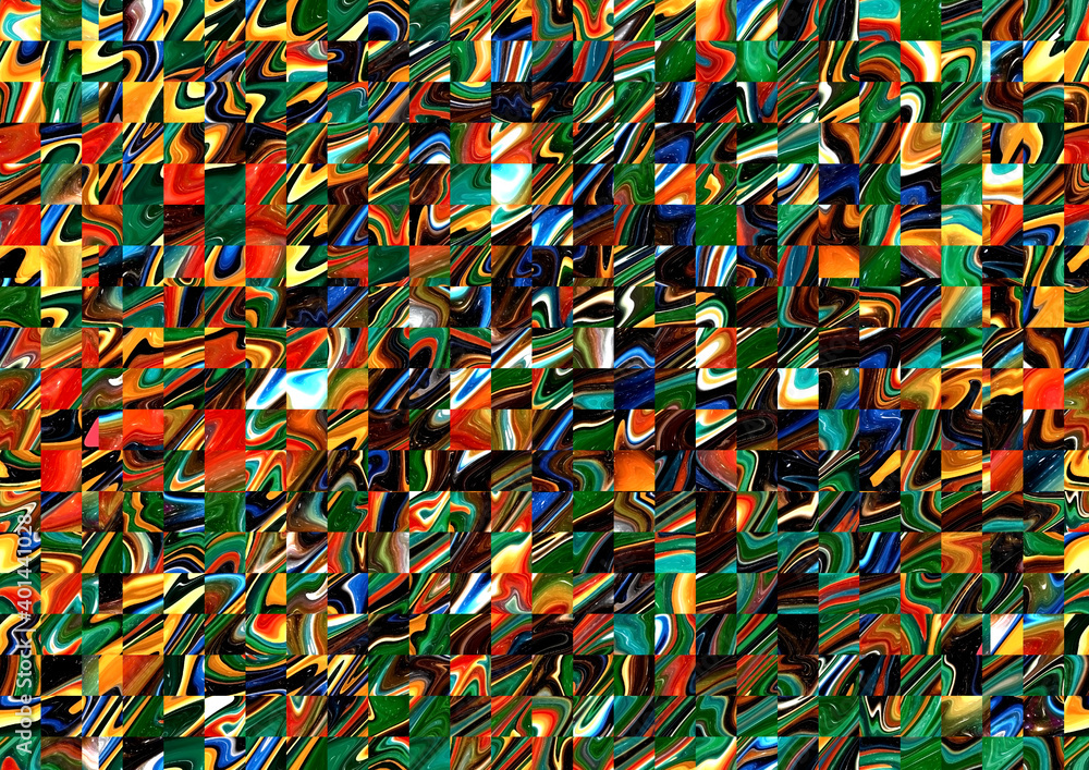 Poster abstract multicolored background. effect of paper cut into squares. irregular vertical and horizonta