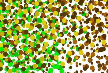 Light Green, Yellow vector pattern with spheres.