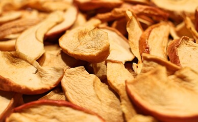 Dried apples. Dried fruits. Fruit drying