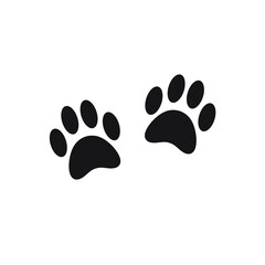 Fototapeta na wymiar Vector flat dog cat paw foot print isolated on white background
