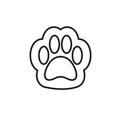 Vector flat cartoon cat dog paw isolated on white background