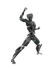 master cyber robot in action with vr headset