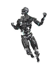 master cyber robot is doing a comic pose