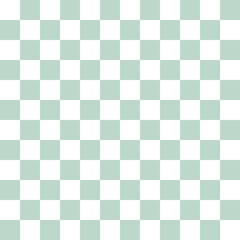 Vector seamless pattern of mint green chess board checkered texture isolated on white background
