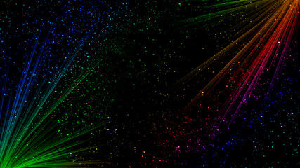 Fototapeta na wymiar Magic abstract rainbow background. Neon colors on a dark background. Used for design and creativity