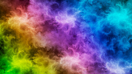Abstract rainbow colors fractal background in the form of clouds. Suitable for use in imagination, creativity and design projects.