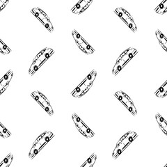 Seamless pattern of sketches abstract cars