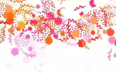 Light Pink, Yellow vector doodle layout with flowers