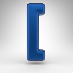 Left square bracket symbol on white background. Anodized blue 3D sign with matte texture.