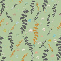 Vector botanical abstract shapes seamless pattern. Suitable for clothing, packaging, wallpaper, gift wrap and other design projects.