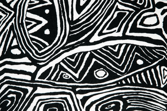 Black and white pattern fabric texture like children`s drawing seamless.