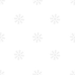 Naklejka na ściany i meble Seamless pattern with light gray snowflakes on a white background for fashion prints, fabrics, wrapping paper, textiles, linen. 