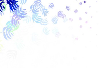 Light Multicolor vector doodle backdrop with leaves.